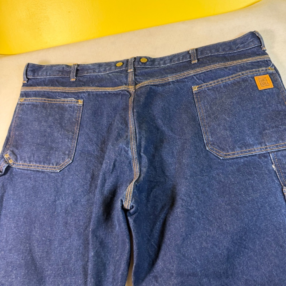 Big Bill Mens Carpenter Jeans 48x30 Dark Wash Blue Cotton Work Utility Pants